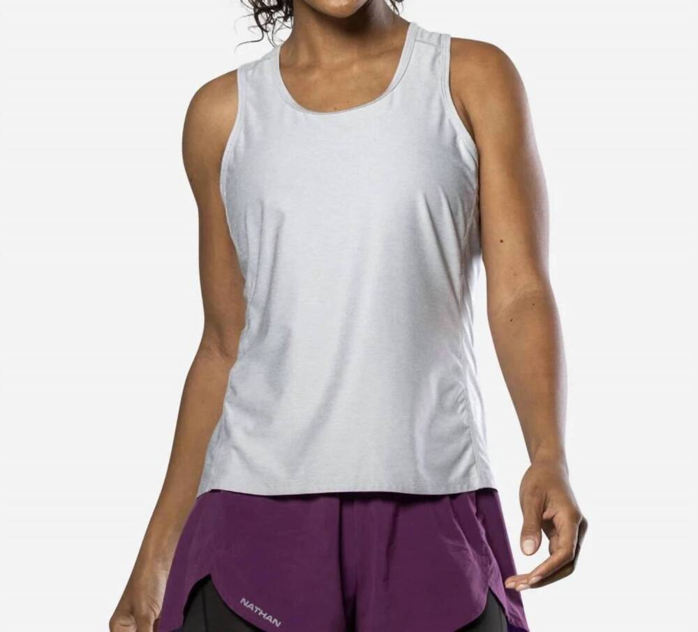 NEW NATHAN SPORTS qualifier tank top in grey mist heather